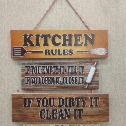 Kitchen Rules In dark Theme - wall decoration quotes Myle Cart