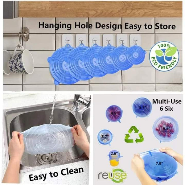 Leakproof silicon lids pack of 6 pieces Myle Cart