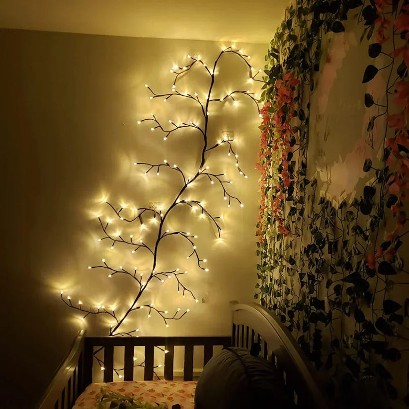 LED Tree Branch Wall Light – Decorative Cherry Blossom Lamp for Home