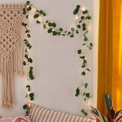 Led cherry flower string light - Led leaf bail light - Green leaf led bail decor light Myle Cart