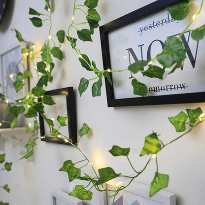 Led cherry flower string light - Led leaf bail light - Green leaf led bail decor light Myle Cart