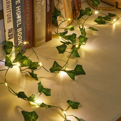 Led cherry flower string light - Led leaf bail light - Green leaf led bail decor light Myle Cart