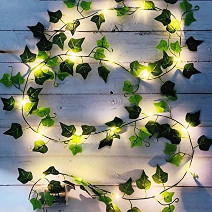 Led cherry flower string light - Led leaf bail light - Green leaf led bail decor light Myle Cart