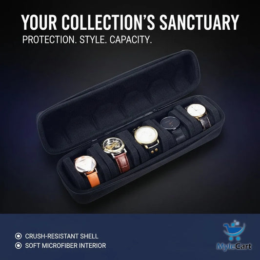 Luxury 5-Grid Watch Storage Case Myle Cart
