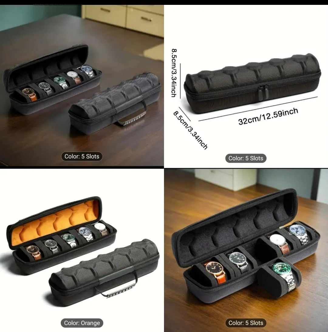 Luxury 5-Grid Watch Storage Case Myle Cart