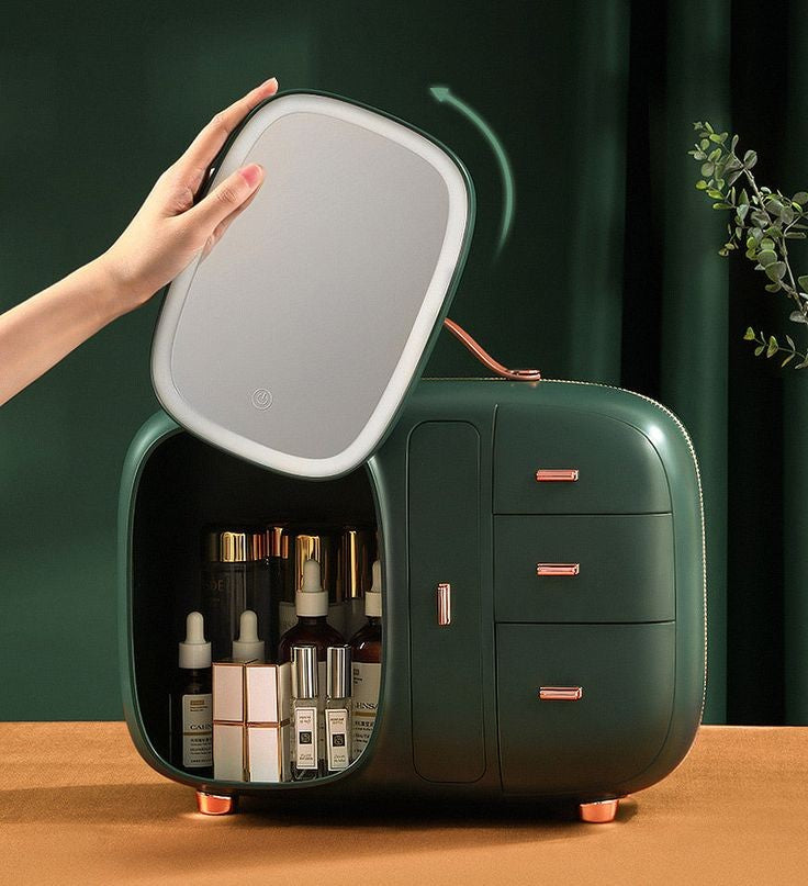 Modern Makeup Organizer Box With Led Mirror Myle Cart