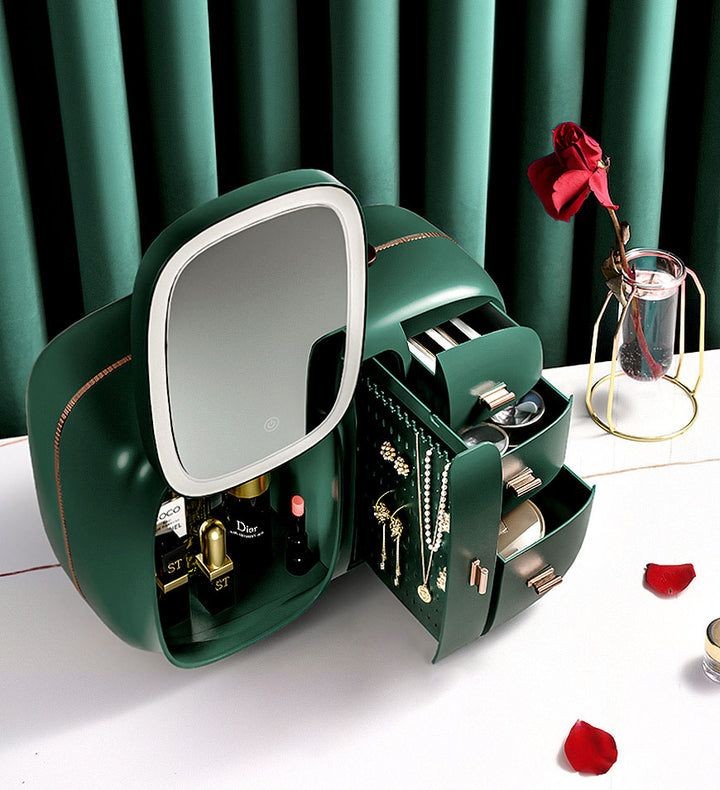 Modern Makeup Organizer Box With Led Mirror Myle Cart