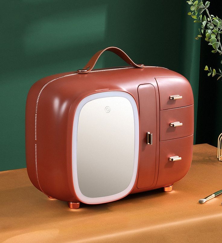 Modern Makeup Organizer Box With Led Mirror Myle Cart