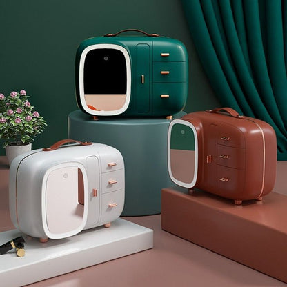 Modern Makeup Organizer Box With Led Mirror Myle Cart