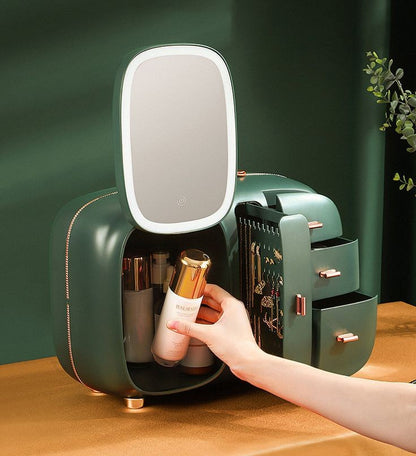 Modern Makeup Organizer Box With Led Mirror Myle Cart