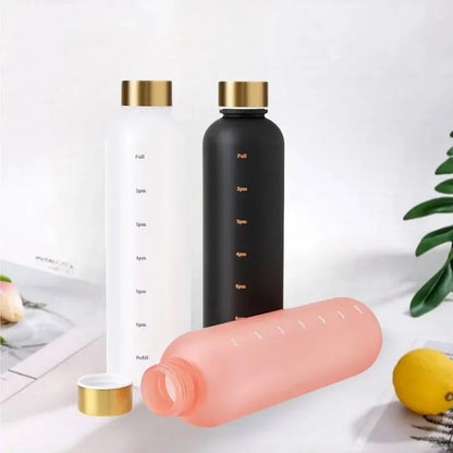 Motivational Reusable water bottle - Colorful plastic body bottle  - One liter water Bottle Myle Cart