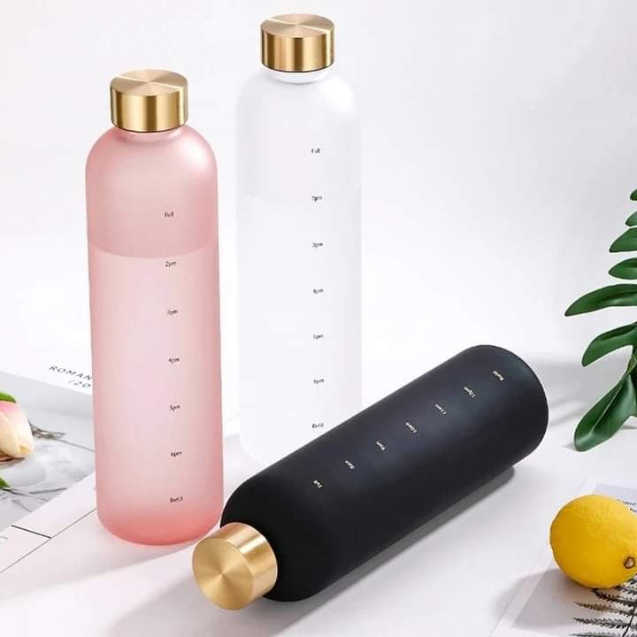 Motivational Reusable water bottle - Colorful plastic body bottle  - One liter water Bottle Myle Cart