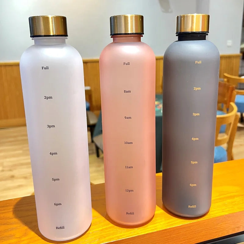 Motivational Reusable water bottle - Colorful plastic body bottle  - One liter water Bottle Myle Cart