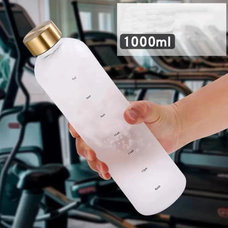 Motivational Reusable water bottle - Colorful plastic body bottle  - One liter water Bottle Myle Cart