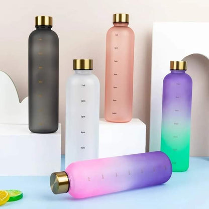 Motivational Reusable water bottle - Colorful plastic body bottle  - One liter water Bottle Myle Cart