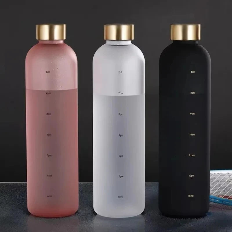 Motivational Reusable water bottle - Colorful plastic body bottle  - One liter water Bottle Myle Cart