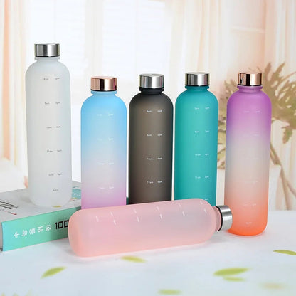 Motivational Reusable water bottle - Colorful plastic body bottle  - One liter water Bottle Myle Cart