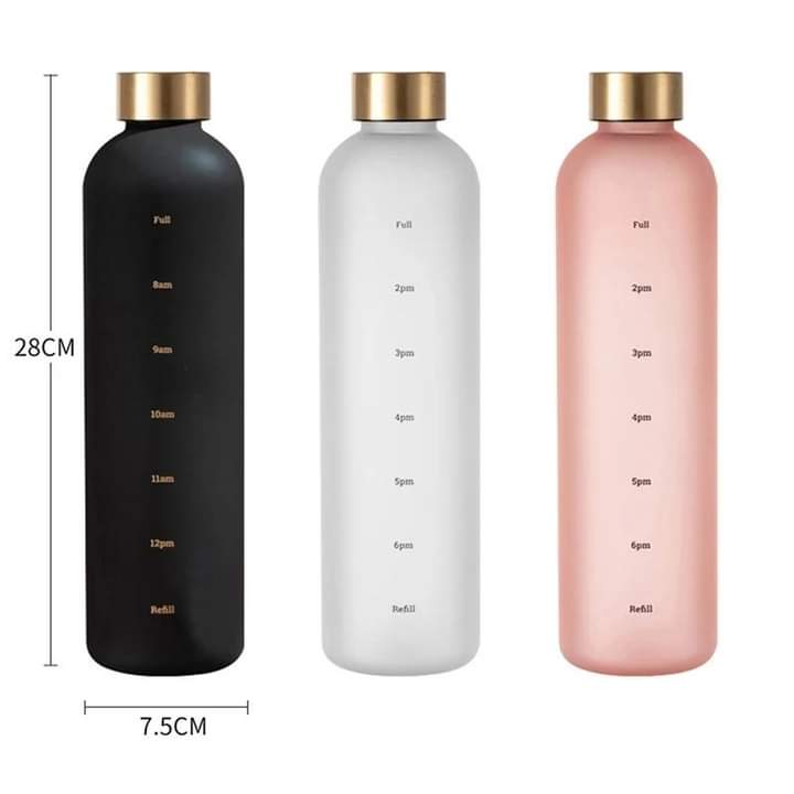 Motivational Reusable water bottle - Colorful plastic body bottle  - One liter water Bottle Myle Cart