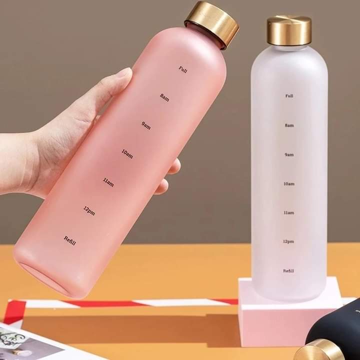 Motivational Reusable water bottle - Colorful plastic body bottle  - One liter water Bottle Myle Cart