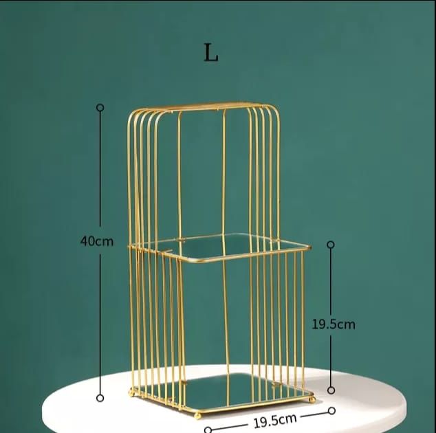 New Style Metal Brass Cosmetic Organizer with Mirror Shelves Myle Cart