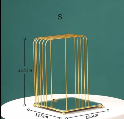 New Style Metal Brass Cosmetic Organizer with Mirror Shelves Myle Cart