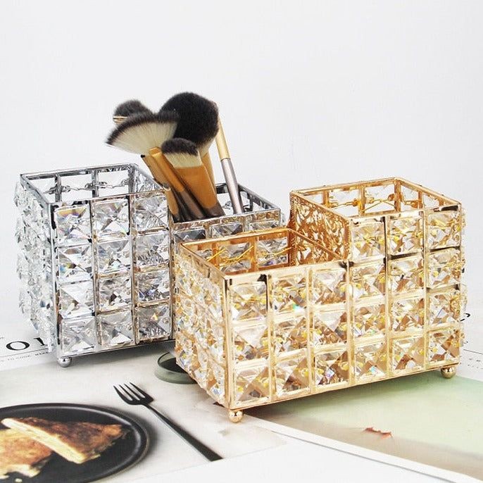 Nordic 2 In 1 Crystal Makeup Brush Holder Myle Cart