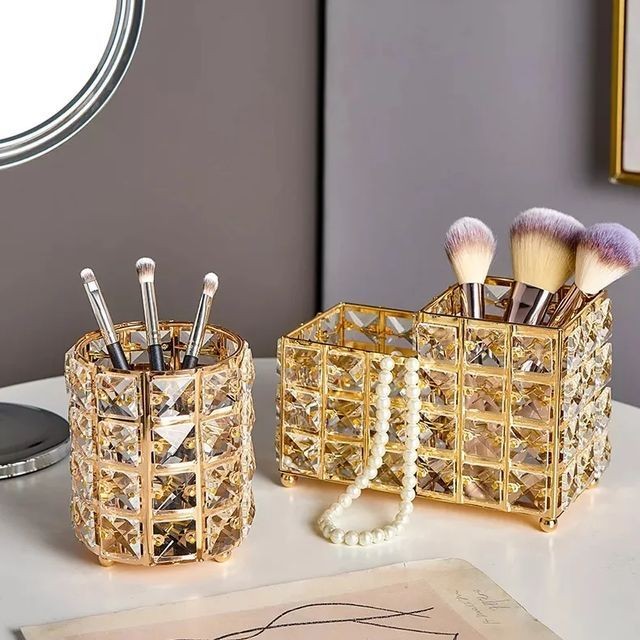 Nordic 2 In 1 Crystal Makeup Brush Holder Myle Cart