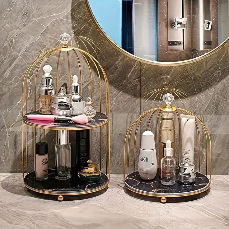 Nordic Style Bird Cage Makeup Storage Rack | Organizer Myle Cart