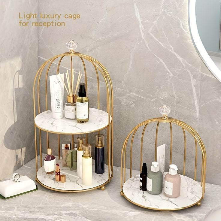Nordic Style Bird Cage Makeup Storage Rack | Organizer Myle Cart