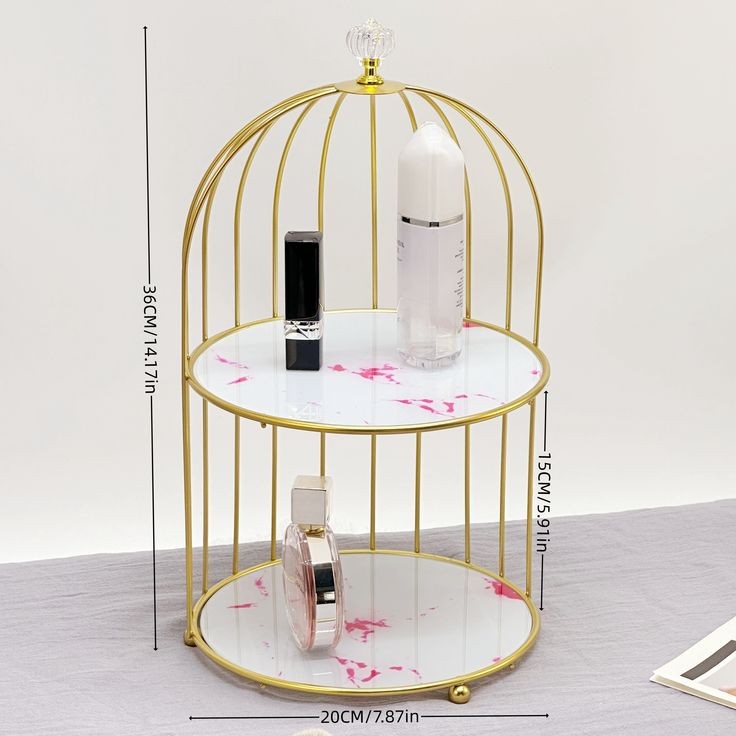 Nordic Style Bird Cage Makeup Storage Rack | Organizer Myle Cart