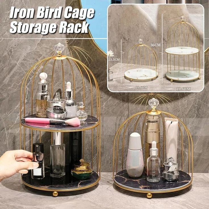 Nordic Style Bird Cage Makeup Storage Rack | Organizer Myle Cart