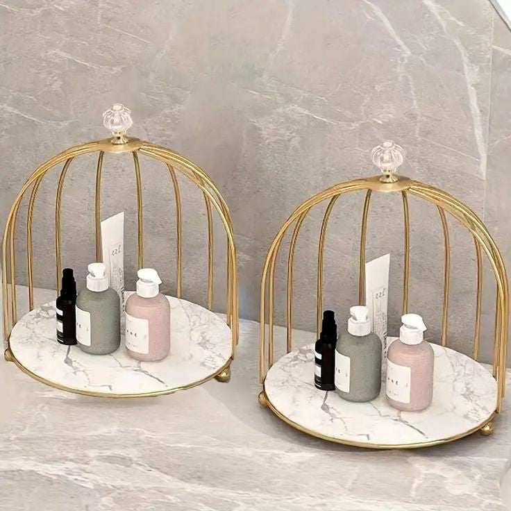 Nordic Style Bird Cage Makeup Storage Rack | Organizer Myle Cart