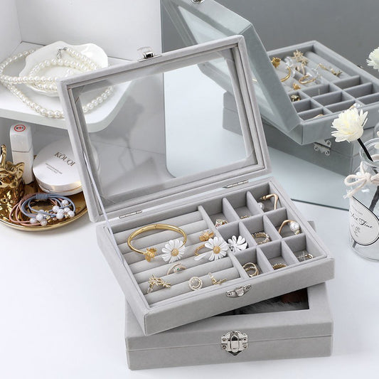 Portable Velvet Jewelry Box | Ring Jewelry Display Organizer Myle Cart