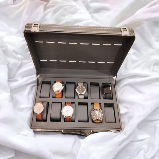 Premium Quality 12 grid PU leather watch display box or watch organizer Myle Cart