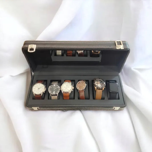 Premium Quality 6 grid PU leather watch display box or watch organizer Myle Cart
