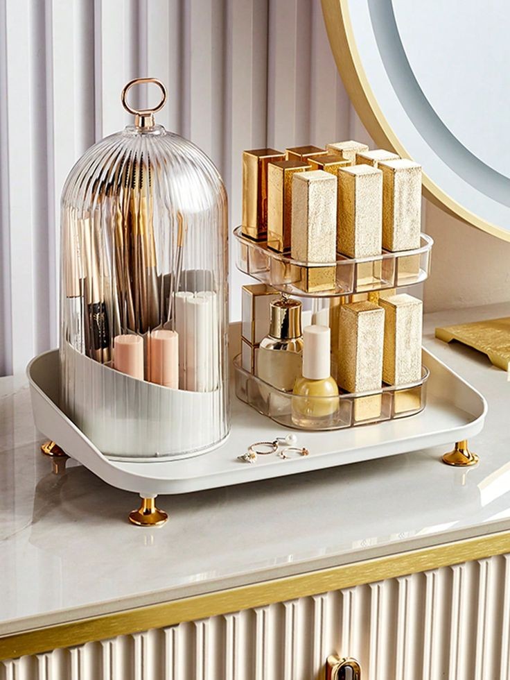 Rotating Cosmetic Brush with Lipstick Organizer Myle Cart
