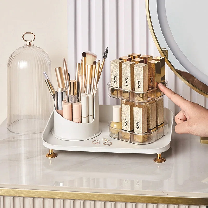 Rotating Cosmetic Brush with Lipstick Organizer Myle Cart