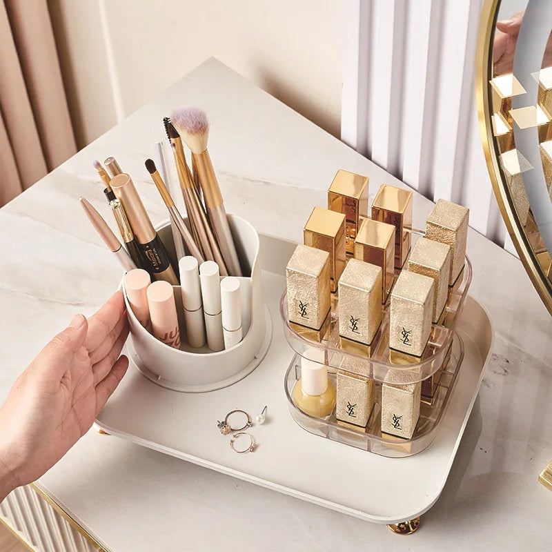 Rotating Cosmetic Brush with Lipstick Organizer Myle Cart