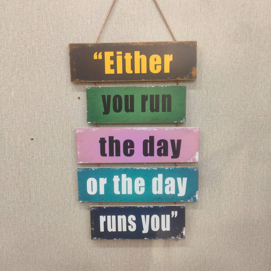 Run the Day Motivational Wall Hanging Myle Cart