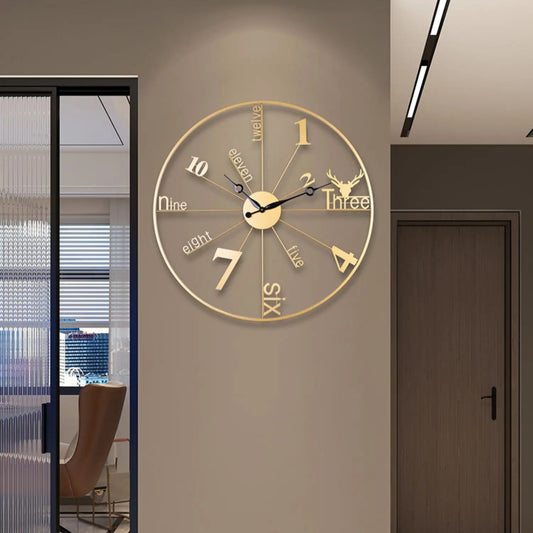 Beautiful 20" Metal Wall Clock - 1-Year Warranty