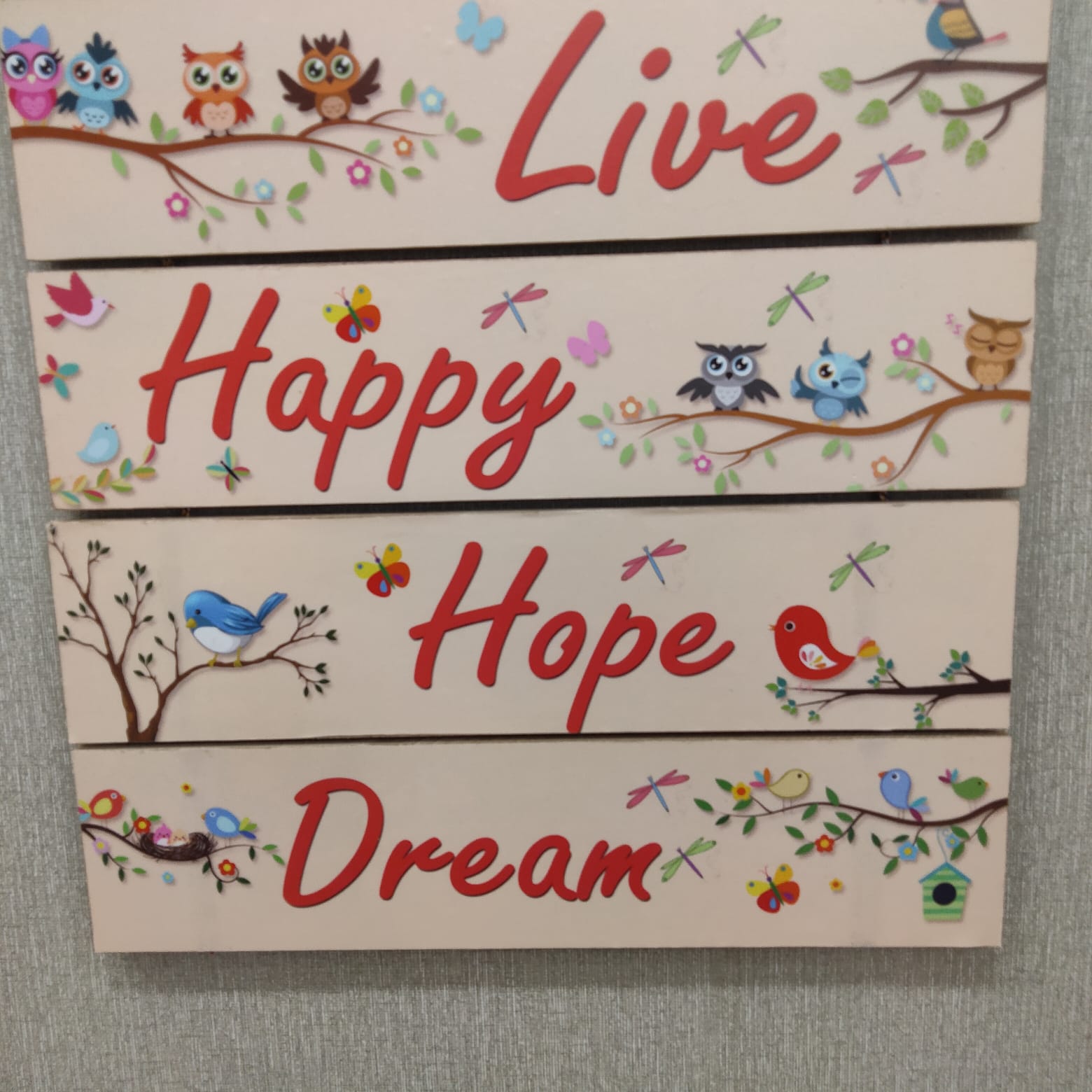 Smile Love  live happy quotation hanging- wall decoration hanging Myle Cart