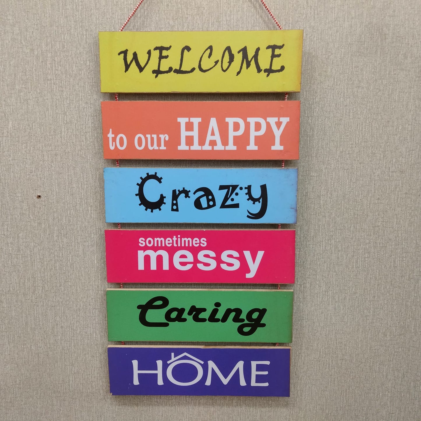 Welcome to our happy crazy home- wall decoration quotes Myle Cart