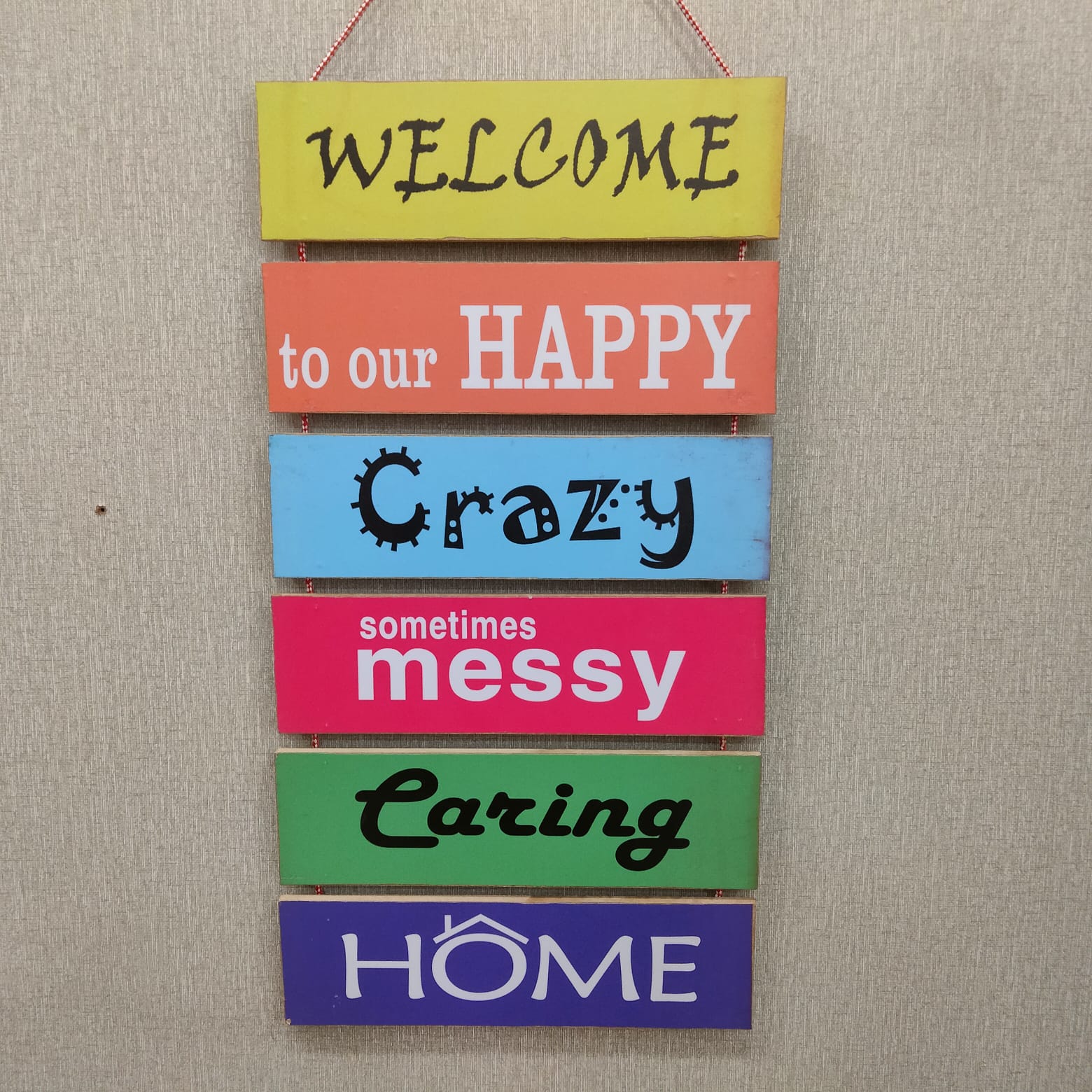 Welcome to our happy crazy home- wall decoration quotes Myle Cart