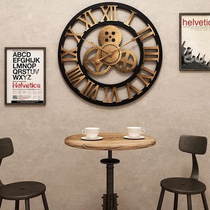 Wooden Gearing Wall Clock | 18 inch