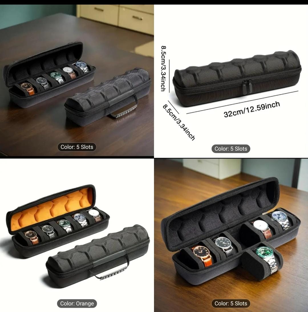Luxury 5-Grid Watch Storage Case