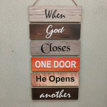 When God Closes one Door Motivational Islamic Hanging - wall decoration quotes Myle Cart