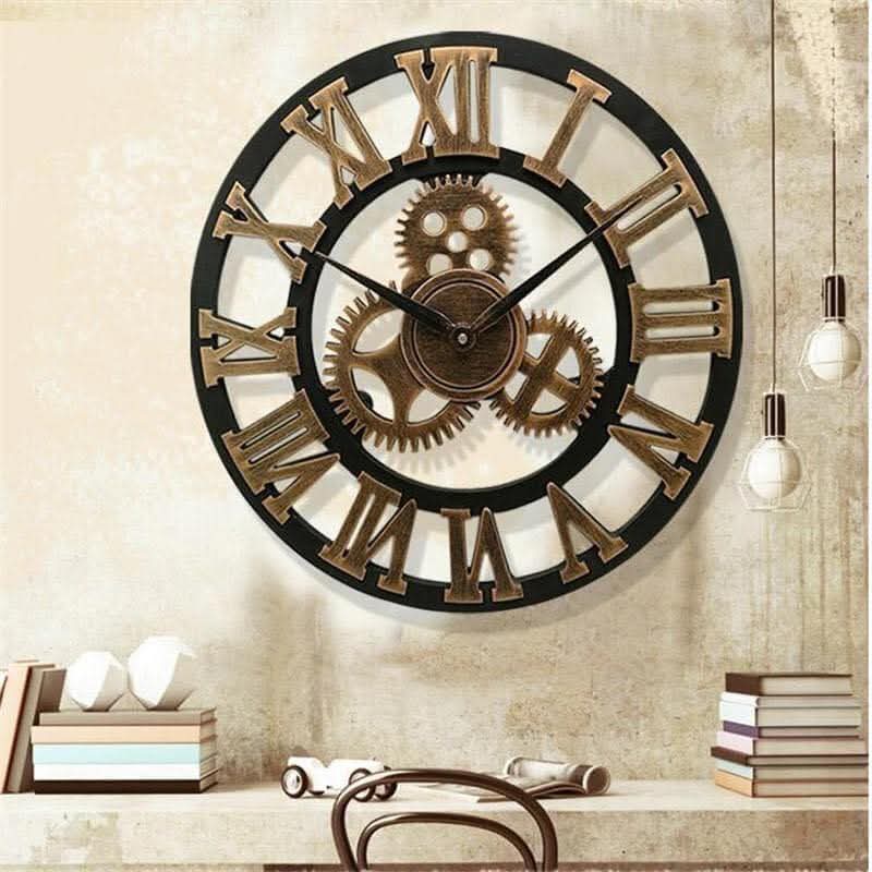 Wooden Gearing Wall Clock | 18 inch Myle Cart