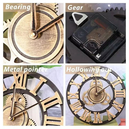 Wooden Gearing Wall Clock | 18 inch Myle Cart