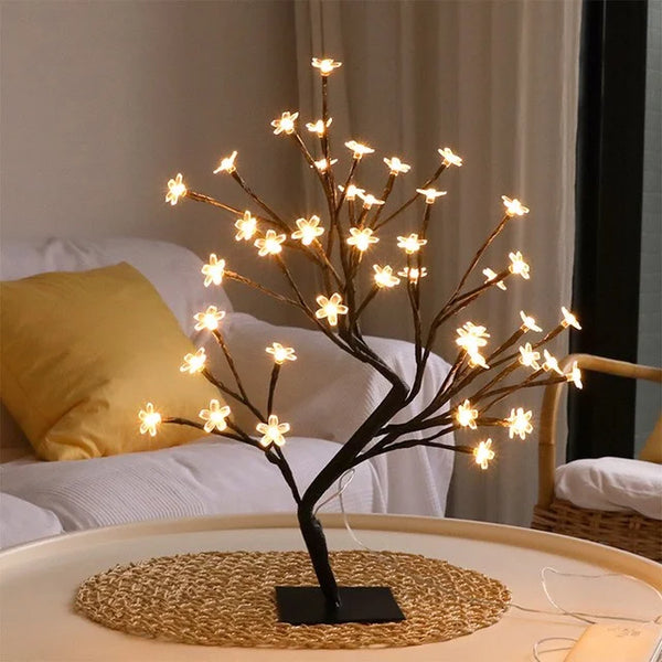 LED Tree Branch Wall Light – Decorative Cherry Blossom Lamp for Home