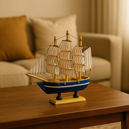 Wooden Sailing Ship Model – Nautical Theme Home Decor Gift